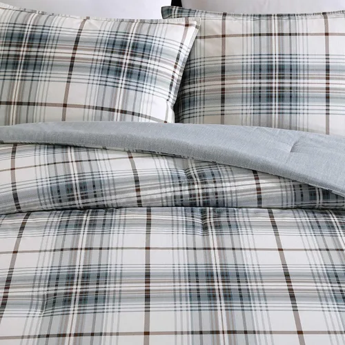 Vista 5 de Eddie Bauer - Juego de edredón twin, ropa de cama reversible a cuadros con funda a juego, peso medio para uso durante todo el año, artículos Aliso