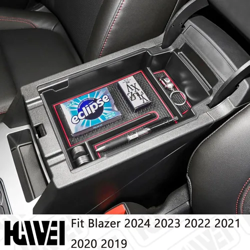 Vista 2 de HGWEI Organizador de consola central compatible con Chevy Blazer 2024 2023 2022 2021 2020 2019 Accesorios, bandeja insertable de caja
