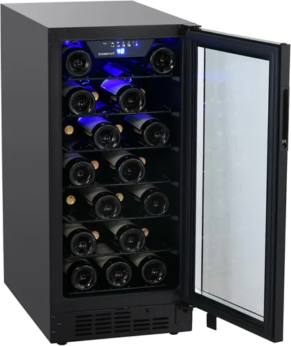 Vista 9 de EdgeStar BWR301BL - Enfriador de vino integrado de 25 botellas de 15 pulgadas de ancho con puerta reversible e iluminación LED, color negro