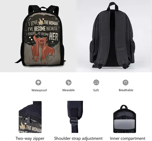 Vista 3 de GALIRVC Mochila de arte africano, mochila escolar duradera para laptop, mochila de viaje para mujeres y niñas, picnic al aire libre senderismo