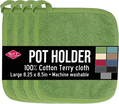 Vista 8 de RITZ Guante de olla y protector térmico de rizo: Resistente al calor sin igual, duradero 100% algodón – Diseñado ergonómicamente para un agarre