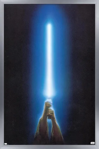 Vista 9 de Trends International Star Wars: Original Trilogy - Póster de pared con sable de luz azul, 22.4 pulgadas de largo x 14.7 W, versión enmarcada