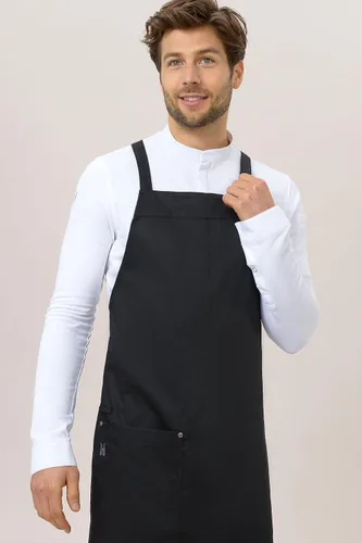 Vista 3 de Le Nouveau Chef - Delantal con babero Phoenix - Unisex - Con Bolsillo, Negro