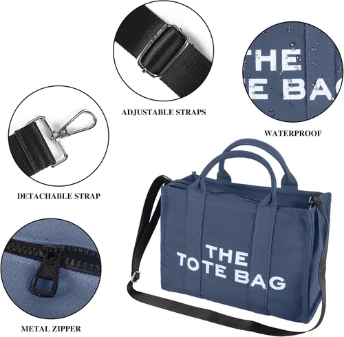 Vista 3 de The Tote Bags for Women,CanvasLeather Tote bag with Zipper,Shoulder,Crossbody,Handbag for Travel, School, Work