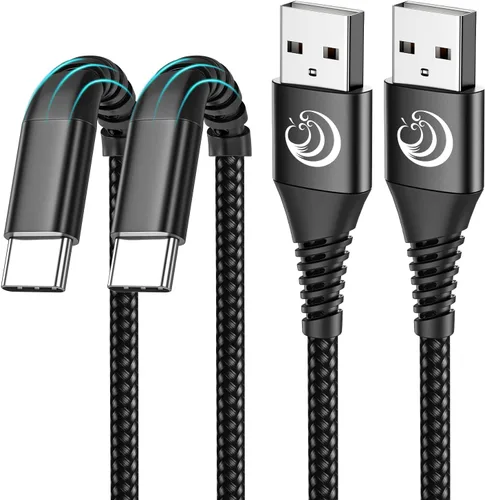 Vista 10 de Cable USB C de 3 pies, 3 unidades de carga rápida de nailon trenzado largo tipo C para Samsung Galaxy S24 S23 S22 S21 S10 S9 S8 A02s A03s A11 A12