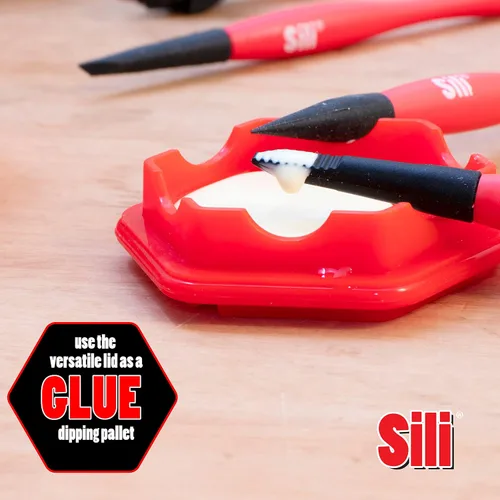 Vista 4 de Sili Kit de cepillos de pegamento con micro cepillos aplicadores de pegamento para madera y cápsula de almacenamiento para carpintería