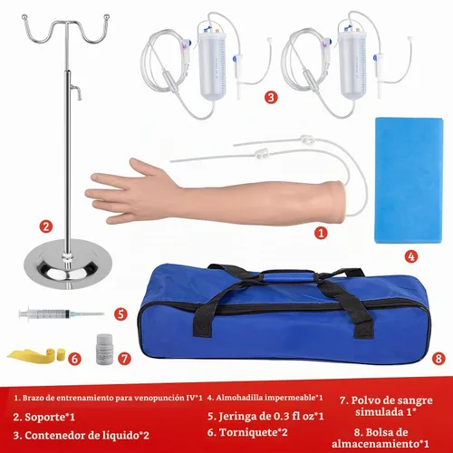 Vista 7 de Kit de práctica de flebotomía SimCoach para entrenamiento de inyección, kit de práctica IV con brazo de flebotomía, kit de práctica de venopunción