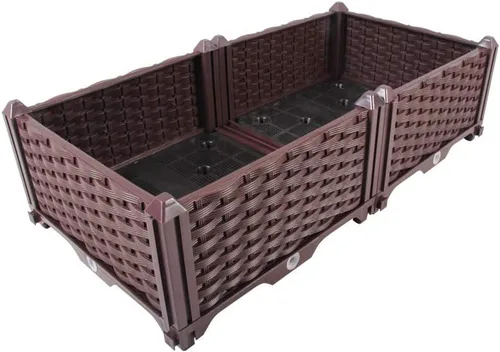 Vista 14 de BAOYOUNI - Juego de jardinera cuadrada para interiores o exteriores, maceta de plástico, caja de cultivo para verduras frescas, hierbas, flores