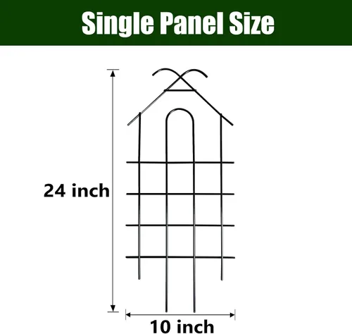 Vista 2 de ARIFARO Enrejado de metal de 24 pulgadas para plantas trepadoras, paquete de 4 enrejados para plantas en maceta, enrejado negro para interiores
