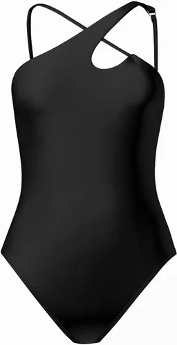 Vista 4 de CUPSHE Traje de baño de una pieza para mujer, traje de baño asimétrico con tirantes ajustables