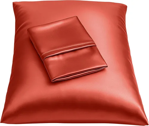 Vista 40 de ShopBedding - Lujosa funda de almohada de satén para el cabello, 2 unidades, satinada, estándar, con cremallera, estampado de cebra marrón