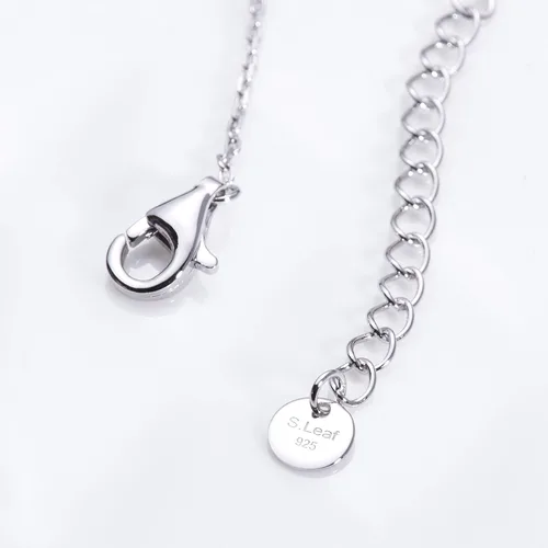 Vista 6 de S.Leaf collar de círculo pequeño, de plata esterlina, para mujer