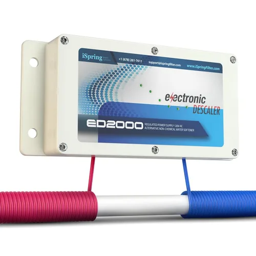 Vista 10 de iSpring ED2000S - Desincrustante para toda la casa, acondicionador de agua dura electrónico alternativo sin sal, diseño de luz LED de respiración