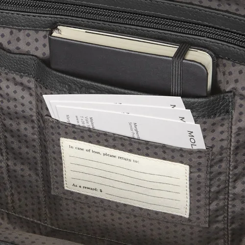 Vista 7 de Moleskine(), Almacenamiento para laptop de 15 pulgadas, cuero, mochila de negocios, para hombres, mujeres, Negro (Negro 19-3911tcx)