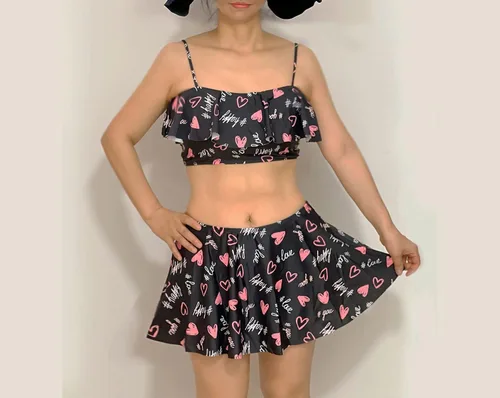 Vista 4 de Traje de baño de dos piezas para niñas de 6 a 16 años con volantes, tankini de sirena