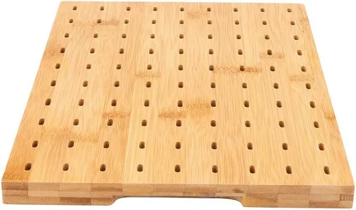 Vista 2 de Restaurantware Soporte rectangular de 14 x 10 pulgadas para brochetas de comida de bambú, perfecto para fiestas de cóctel y eventos de catering