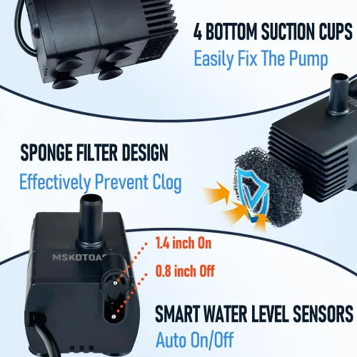 Vista 4 de Bomba de sumidero pequeña automática con sensor de agua, elevación de 8 pies, 74 GPH con tubo de 6 pies, mini bomba de eliminación de condensado