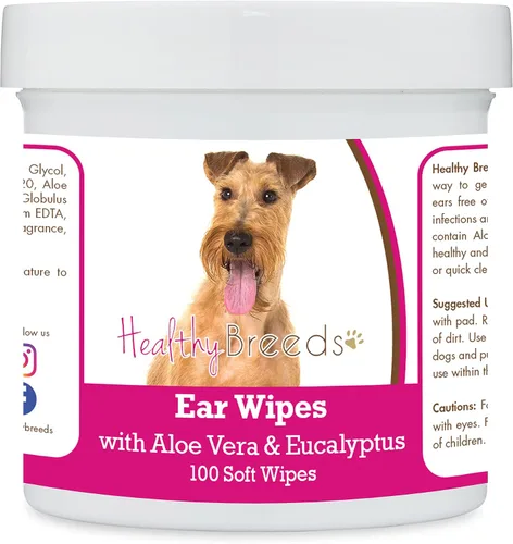 Vista 82 de Healthy Breeds Affenpinscher Toallitas de limpieza de oídos con aloe y eucalipto para perros, 100