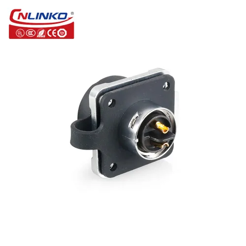 Vista 2 de CNLINKO Conector de enchufe macho y hembra de 2 pines industrial impermeable de alimentación, conector circular de cable M16 10A, conector ciego