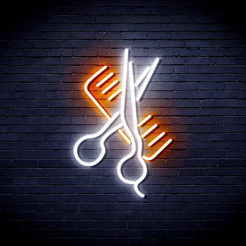 Vista 30 de AdvPro Comb & Scissors Flex Silicone LED Neon Sign - Azul - st16s32-fnu0363-b