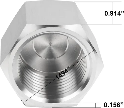 Vista 4 de Tapa hexagonal de acero inoxidable 304 de 1 pulgada NPT hembra para tubería, 2