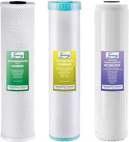 Vista 18 de iSpring F2WGB22B Juego de repuesto de filtro de agua de 2 etapas de 4.5 x 20 pulgadas para toda la casa con cartuchos de bloque de sedimentos