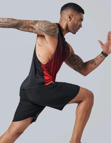 Vista 7 de Paquete de 3 camisetas sin mangas para hombre, con brazo caído, para gimnasio, fisicoculturismo, entrenamiento, camisetas sin mangas