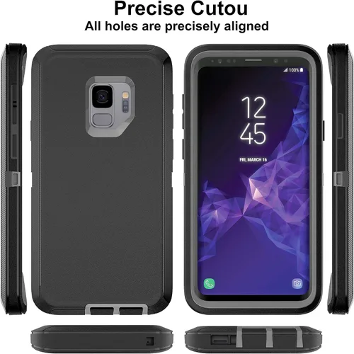 Vista 5 de Funda para Galaxy S9, Samsung Galaxy S9 con protector de pantalla de TPU flexible autorreparable [2 unidades], 3 en 1 de cuerpo completo a prueba