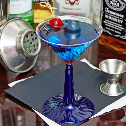 Vista 7 de Fineline Settings 12 piezas Flairware - Vaso de Martini de 2 piezas, 6 onzas, azul