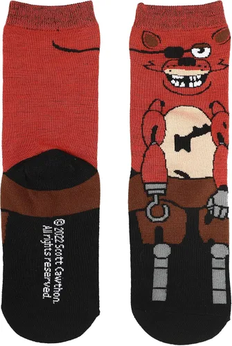 Vista 2 de Bioworld Five nights at freddy's Animatronics - Paquete de 3 calcetines Animigos para jóvenes, Negro