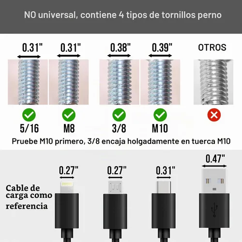Vista 3 de Reemplazo de patas de cama cortas de metal de 2 pulgadas para Juego de 4