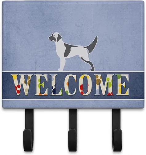 Vista 28 de Caroline's Treasures Afghan Hound - Gancho de pared de bienvenida, triple, multicolor Afghan Hound Welcome artwork on ceramic tile with three