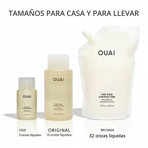 Vista 9 de OUAI Champú para Cabello Fino Tamaño de Viaje - Champú Voluminizador con Queratina Fortalecedora, Biotina y Aceite de Semilla de Chía para Cabello