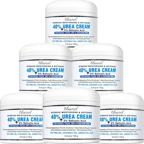 Vista 10 de Ebanel Crema de urea 40% más ácido salicílico, paquete de 3 unidades de crema para pies secos agrietados para pies agrietados, talones, rodillas