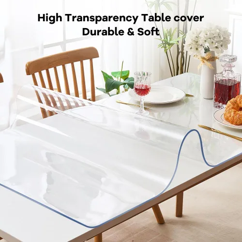 Vista 9 de Protector de PVC transparente para mesa pequeña, 12 x 12 pulgadas, varios tamaños, protector plástico para mesa rectangular, mesita de noche, tapete