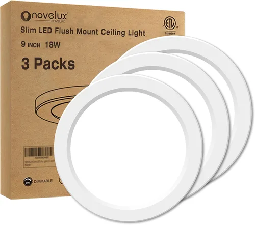 Vista 10 de Lámpara de techo de montaje empotrado - Certificada ETL - LED de 3,000 K y luz blanca cálida de 5 pulgadas, diseño redondo ultradelgado de 0.63