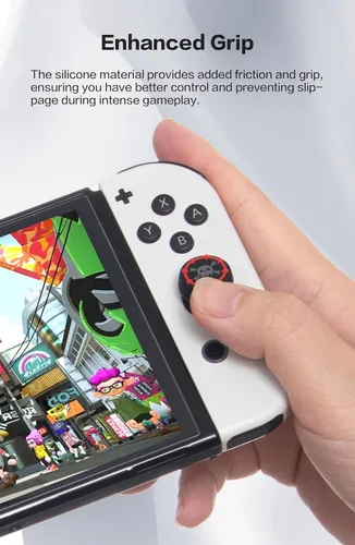 Vista 4 de Tapas de palanca de mando para interruptor, bonitos agarres de pulgar para Nintendo Switch, funda de silicona suave compatible con Nintendo