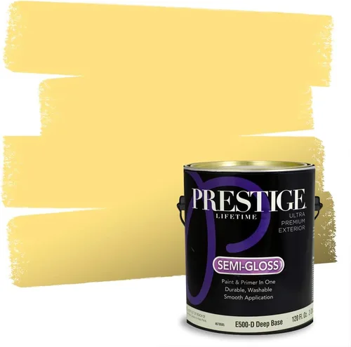 Vista 201 de PRESTIGE Pinturas de pintura exterior e imprimación en uno, 1 galón, plano, combinación comparable de Benjamin Moore* Pila de heno