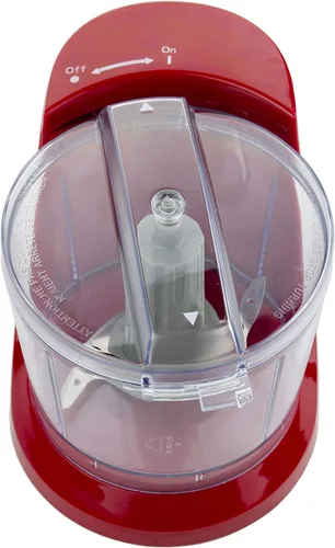 Vista 4 de Brentwood MC-109R - Mini picadora de alimentos (1.5 tazas, color rojo)