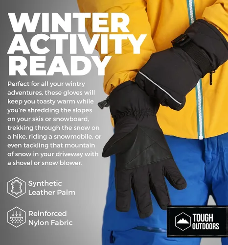 Vista 5 de Guantes de esquí y nieve de invierno para hombres y mujeres diseñados para esquí en clima frío, snowboard y palear