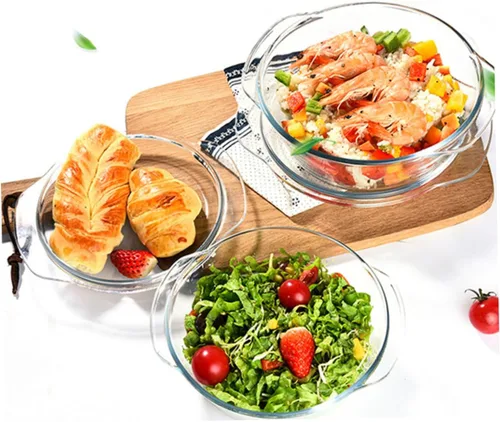 Vista 2 de 1pc Cuenco de vidrio cubierto pasta con cubierta
