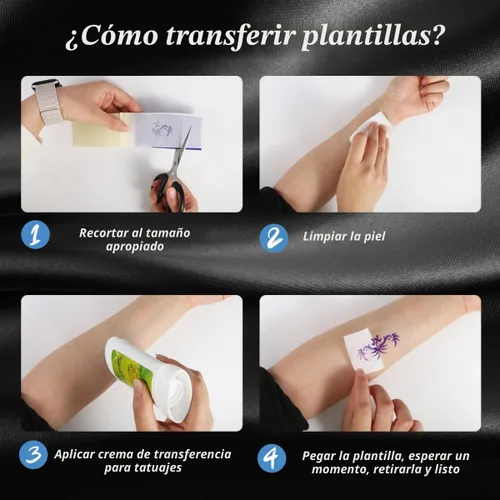 Vista 7 de Bowitzki Mini impresora de plantillas de tatuaje, impresora de tatuaje Bluetooth con 50 piezas de papel de transferencia, máquinas de tatuaje