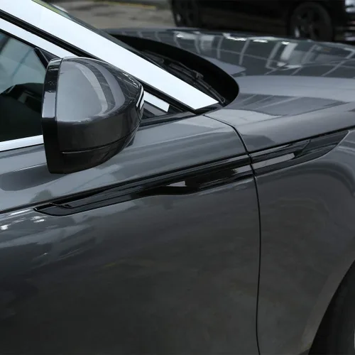 Vista 4 de 4 unids Piano negro lado Fender cubierta Trim ABS plástico para Land Rover Range Rover Velar 2017 2018 accesorios de coche