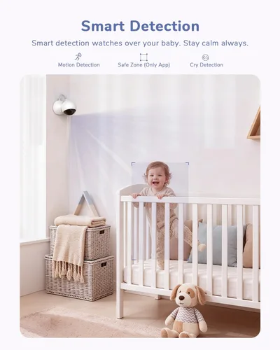 Vista 7 de WiFi Baby Monitor with 6.5" Touchscreen, 4MP Camera, 5X Zoom White