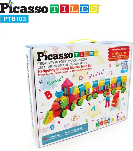 Vista 8 de Picasso Toys PTB103 - Bloques con forma de bloque de erizo, juego de azulejos de construcción, juguete de aprendizaje apilable, bloque educativo