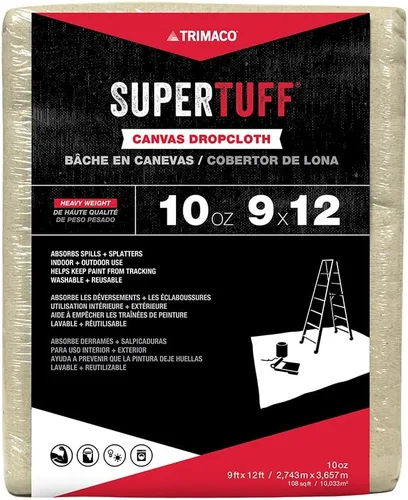 Vista 10 de Trimaco SuperTuff - Paño de lona pesada de 10 onzas de grosor, 4 pies x 5 pies