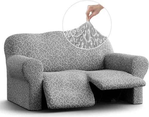Vista 10 de PAULATO BY GA.I.CO. Funda para sofá biplaza reclinable, funda reclinable, funda de tela suave, protector elástico de ajuste de forma de 1 pieza