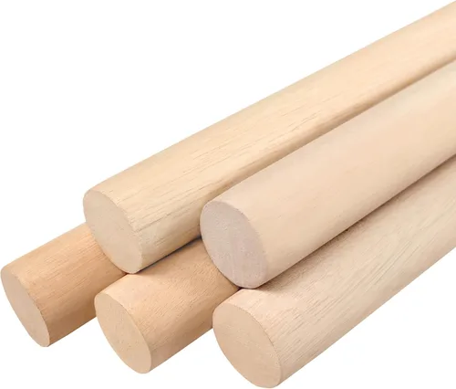 Vista 10 de Varillas de madera redondas de 1/4 x 17.5 pulgadas, sin terminar, para bricolaje, piruletas, soporte para pasteles, 100