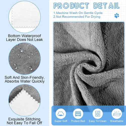 Vista 3 de Thyle 12 almohadillas lavables para orina para perros, reutilizables, impermeables, para entrenamiento de cachorros, absorbentes a granel, tapetes