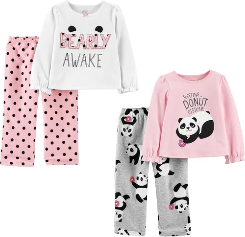 Vista 12 de Simple Joys by Carter's Pijama de poliéster de 4 piezas para niña Bailarina negra/rosa claro/vaca rosada/cisnes